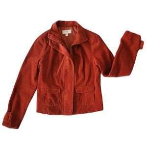 Corduroy Jacket for Women Size S Color Orange Casual Style